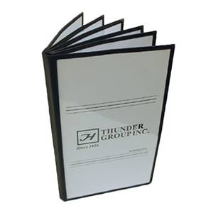 Thunder Group PLMENU-6TGI 7-1/2" x 13-1/4" Black 6 Page Book Fold Laminate Menu Cover