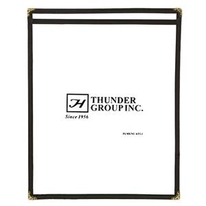 Thunder Group PLMENU-1BL 8-1/2" x 11" Black Single Pocket Laminate Menu Cover