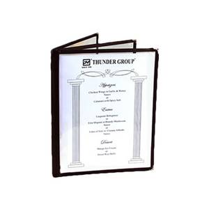 Thunder Group PLMENU-L3BR 8-1/2" x 11" Brown 3-Page Book Fold Menu Cover
