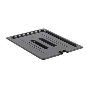 Thunder Group PLPA7120CSBK 1/2 Size Slotted Food Pan Cover w/ Built-In Handle Black