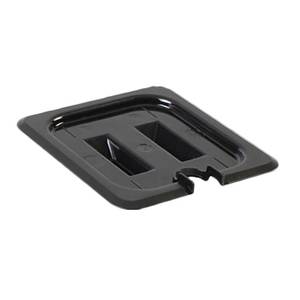 Thunder Group PLPA7160CSBK 1/6 Size Slotted Food Pan Cover w/ Built-In Handle - Black