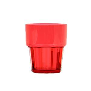 Thunder Group PLPCTB108RD 8 oz Red Polycarbonate Diamond Stackable Rocks Glass - 1 Doz