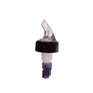 Thunder Group PLPR113C 1-1/8 oz SAN Plastic Liquor Pourer - Clear Spout/Purple Tail