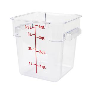 Thunder Group PLSFT004PC 4 Qt Clear Polycarbonate Square Food Storage Container