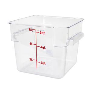 Thunder Group PLSFT006PC 6 Qt Clear Polycarbonate Square Food Storage Container