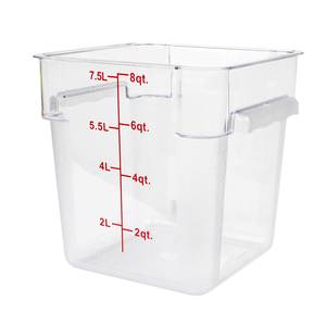 Thunder Group PLSFT008PC 8 Qt Clear Polycarbonate Square Food Storage Container