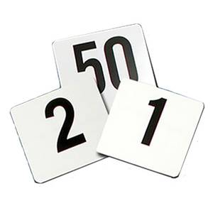 Thunder Group PLTN4050 4" x 4" Plastic Table Number Cards 1-50