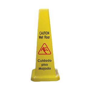 Thunder Group PLWFC027 27" Yellow Plastic "Caution/Wet Floor" Safety Floor Sign