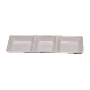 Thunder Group PS5103W 28 oz Passion White 3 Compartment Melamine Plate
