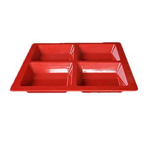 Thunder Group PS5104RD 60 oz Passion Red4 Compartment Melamine Plate