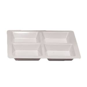 Thunder Group PS5104W 60 oz Passion White 4 Compartment Melamine Plate