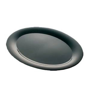 Thunder Group RF2224BW 22"x16-1/2" Black Pearl Two-Toned Oval Melamine Platter