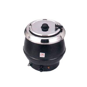 Thunder Group SEJ31000TW 10 qt Silver Epoxy Coated Soup Warmer w/ Hinged Lid
