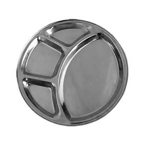 Thunder Group SLCRT004 12-1/2" Diameter 4 Well Stainless Steel Compartment Tray