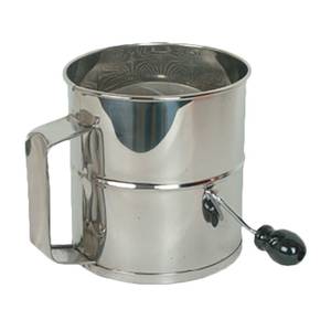 Thunder Group SLFS008 8 Cup Stainless Steel 4 Wire Agitator Rotary Flour Sifter