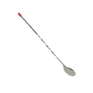 Thunder Group SLKBS011 11" Stainless Steel Twisted Shank Bar Spoon w/ Red Knob