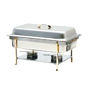 Thunder Group SLRCF0840 8 Qt Full Size Stainless Steel Chafer w/ Brass Trim