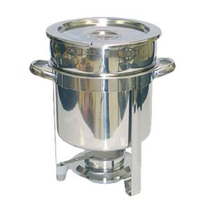 Thunder Group SLRCF8307 7 Qt Stainless Steel Round Marmite Chafer w/ Welded Frame