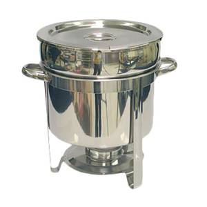 Thunder Group SLRCF8311 11 Qt Stainless Steel Round Marmite Chafer w/ Welded Frame