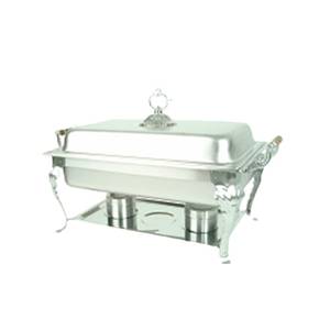 Thunder Group SLRCF8532 8 Qt Full Size Stainless Steel Deluxe Chafer w/ Wood Handles