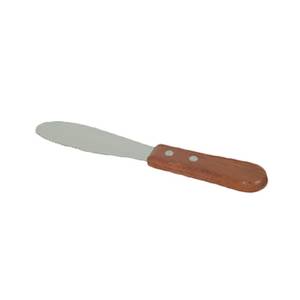 Thunder Group SLTWBS007 7" Stainless Steel Round Tip Sandwich Spreader w/Wood Handle
