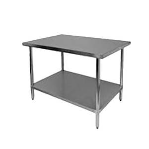 Thunder Group SLWT43072F 30" x 72" x 35" 430 Stainless Flat Top Work Table
