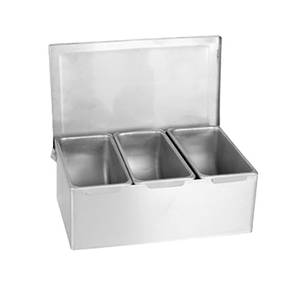 Thunder Group SSCD003 3 Compartment Stainless Steel Bar Condiment Dispenser