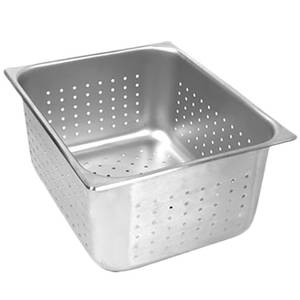 Thunder Group STPA3126PF 1/2 Size 24 Gauge Perforated Steam Table Pan - 6" Deep