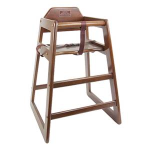 Thunder Group WDTHHC019A Walnut Finish Wood High Chair w/ Safety Harness Strap
