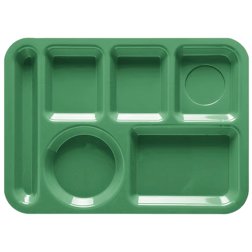 GET TL-152-FG Rainforest Green 13.75" x 9.8" 6 Compartment Cafeteria Tray