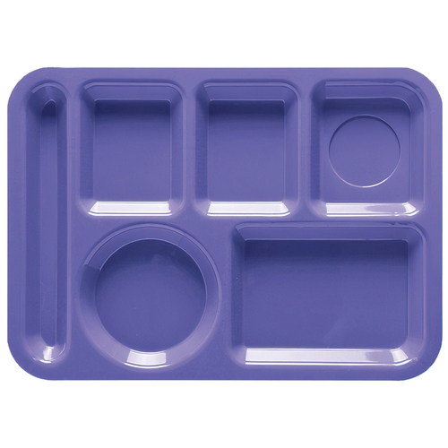 GET TL-152-PB Peacock Blue 13.75" x 9.8" 6 Compartment Cafeteria Tray