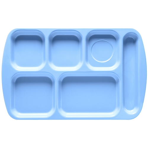 GET TR-151-FB French Blue Plastic 15.5" x 9.8" 6-Compartment School Tray
