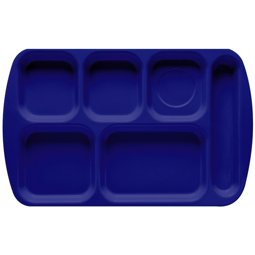 GET TR-151-NB Navy Blue Plastic 15.5" x 9.8" 6-Compartment School Tray