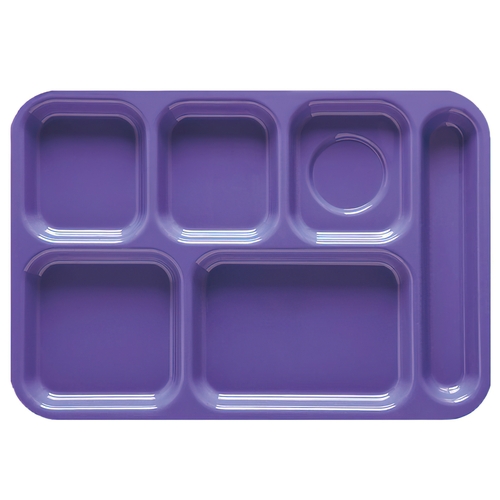 GET TR-152-PB Peacock Blue 14.4" x 9.8" 6 Compartment Cafeteria Tray-1 Doz