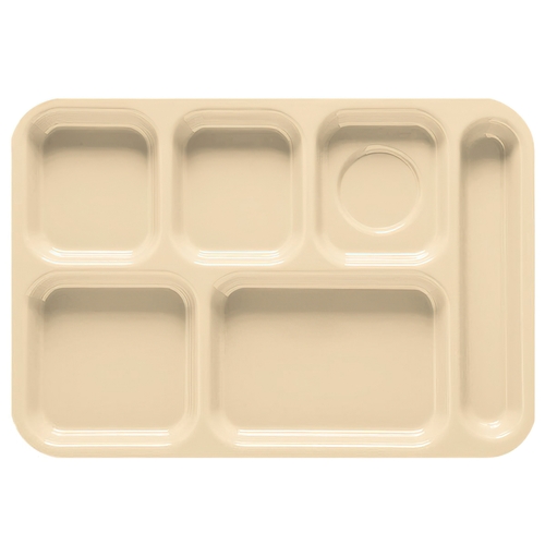 GET TR-152-T Tan 14.4" x 9.8" 6 Compartment Cafeteria Tray - 1 Doz