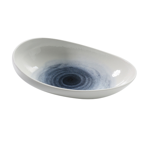 Yanco China UN-411 Universe China 45 oz. 11.5" x 7.5" Boat Shape Plate - 1 Doz