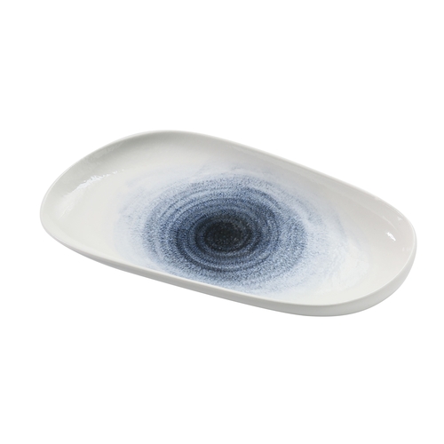 Yanco China UN-413 Universe China 24 oz. 13.5" x 7.5" Deep Oval Plate - 1 Doz