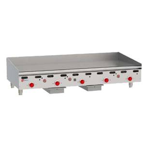 Wolf Commercial ASA48 48"W x 24" Heavy Duty Thermostatic Countertop Gas Griddle