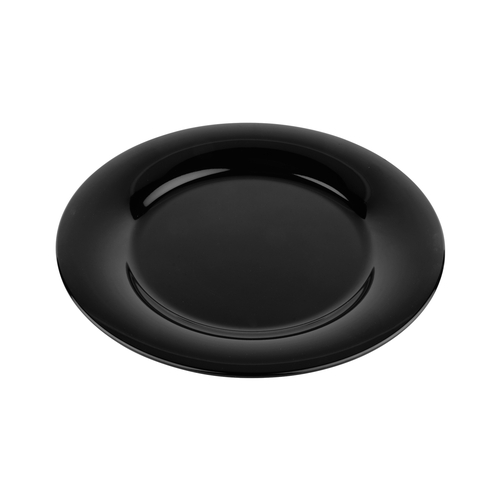 GET WP-10-BK Black Elegance Melamine 10.5" dia. Wide Rim Plate - 1 Doz