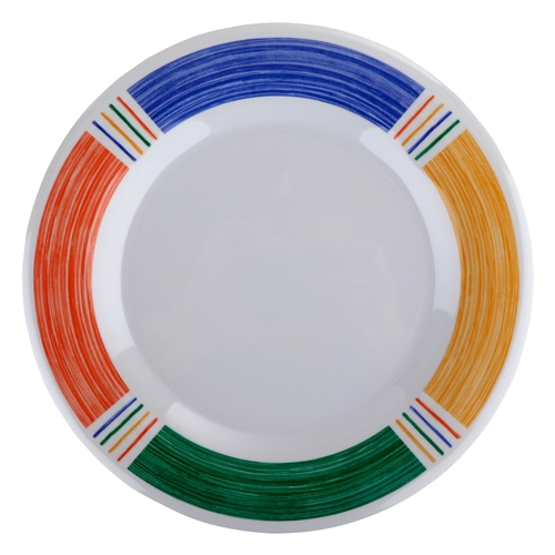 GET WP-12-BA Diamond White Melamine 12" dia. Wide Rim Plate - 1 Doz