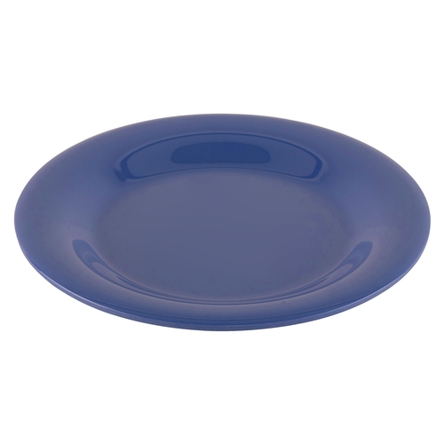 GET WP-6-PB Diamond Peacock Blue Melamine 6.5" dia. Wide Rim Plate-4 Doz