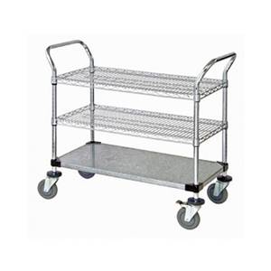 Quantum Food Service WRC-1848-3CG 48x18x37-1/2 (3) Shelf Utility Cart