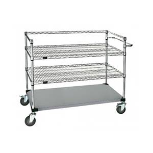 Quantum Food Service WRSC3-42-2448FS 48x24x48 304 Stainless Steel 3 Shelf Utility Cart