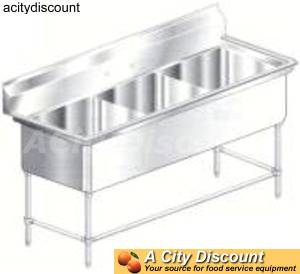 Aero Manufacturing PS3-2116 Aero S/s Commercial 3 compartment Sink 21in x 16in bins