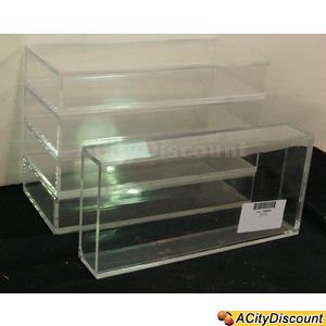 Used 5 Clear Plastic Display Merchandising Decorative Stands 