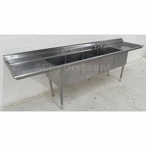 Used 4 Compartment Restaurant Stainless Steel Dish Sink