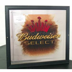 Used Commercial Restaurant Bar "Budweiser Select" Decor Mirror