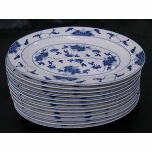 Used L&J Restaurant Home Decorative China Oval Platter 12 inch 1Doz. 
