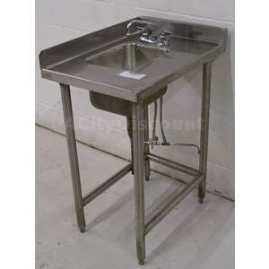 Used 1 Comp Utility Prep Sink W Left Side / Back Splash