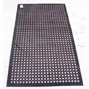 Used Anti Slip Black Rubber Floor Mat 59" x 35.5"